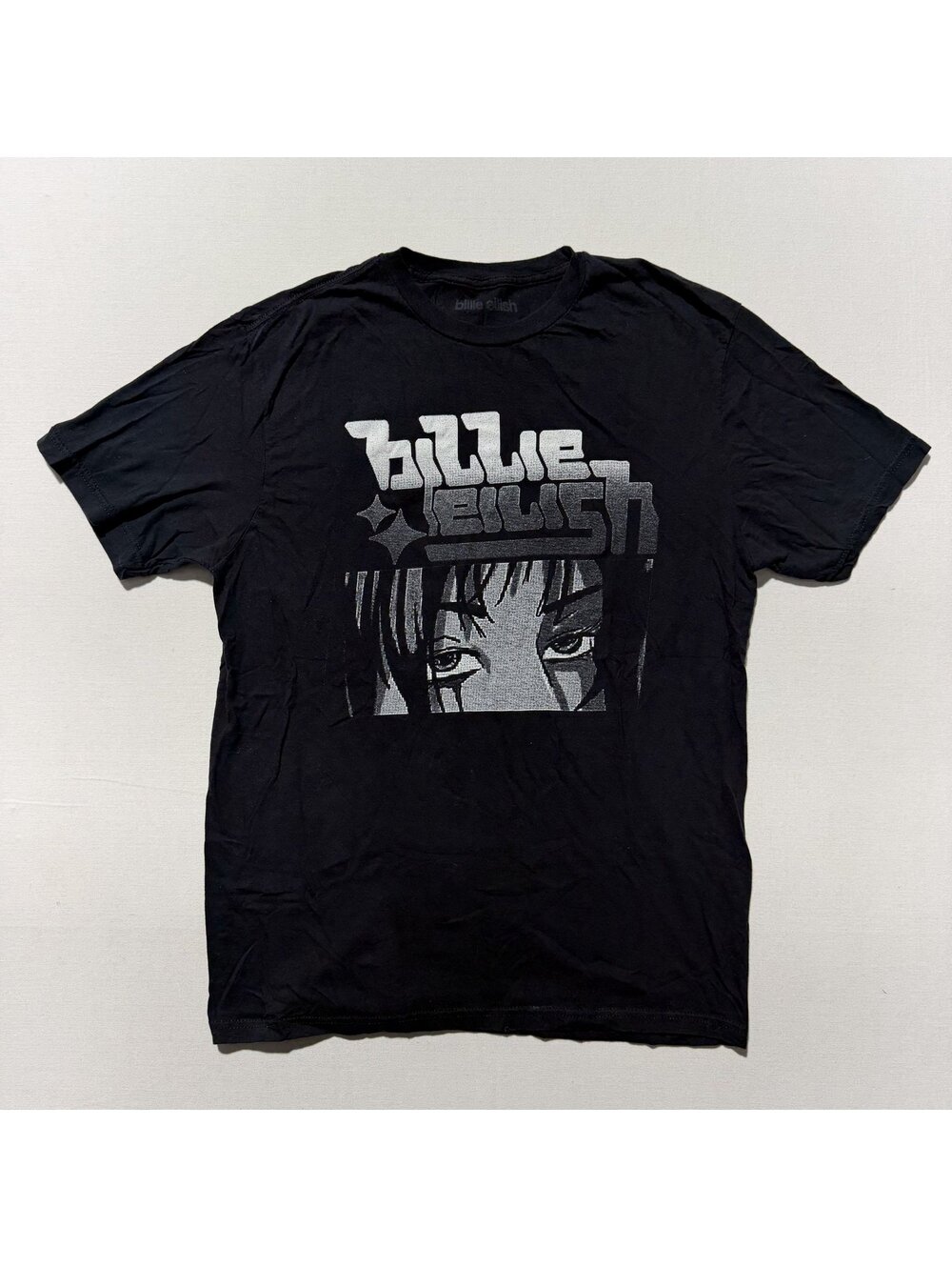 Billie Eilish Black Graphic Band Tee Anime Y2K Style T-Shirt
